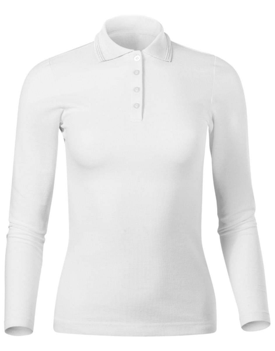 Naiste pikkade varrukatega polosärk, valge